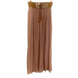 Altar'd State Corset Lace Up Elastic Waist Purple Lace Panel Maxi Skirt Med Boho